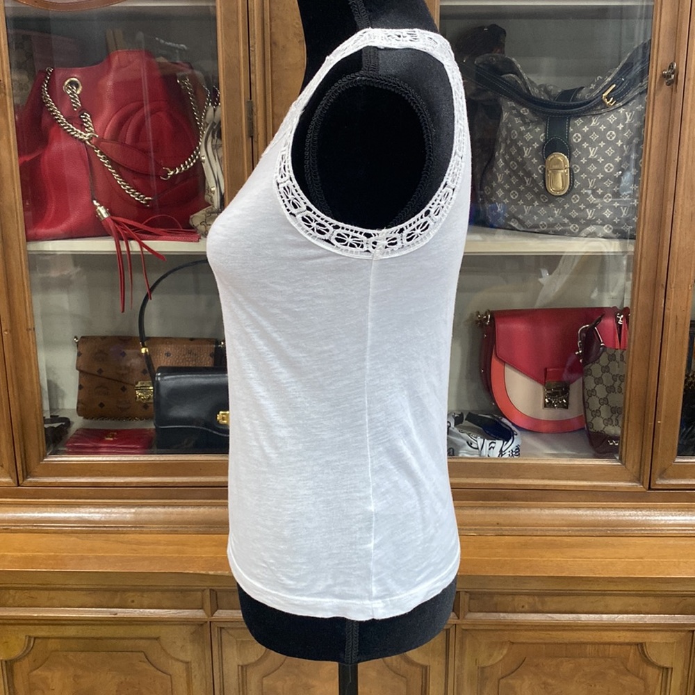 Ralph Lauren White Crochet Trimmed Tank Top Size PXS - Picture 3 of 4